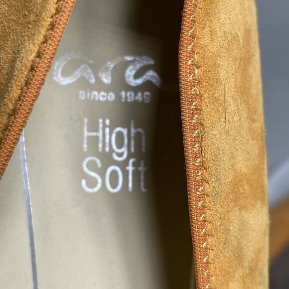 ARALuftpolster High Soft Shoes Flats Womens Sz 7 Orange Suede Cushioned Insole - Picture 8 of 10